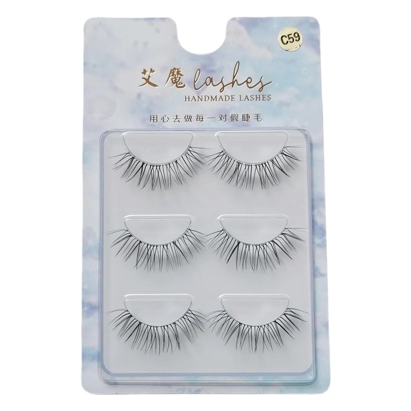 Pestañas postizas “Ai Mo”, tallo fino y transparente, estilo girasol