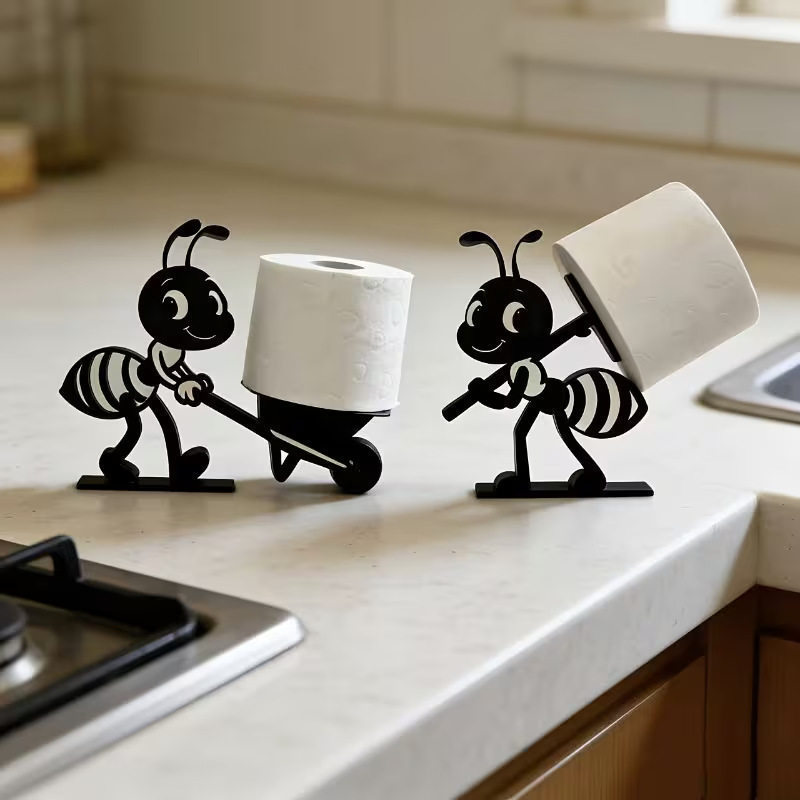 Cross-border popular fun ant-shaped standing tissue holder, bathroom tissue roll holder, creative decorative ornament, toilet paper holder