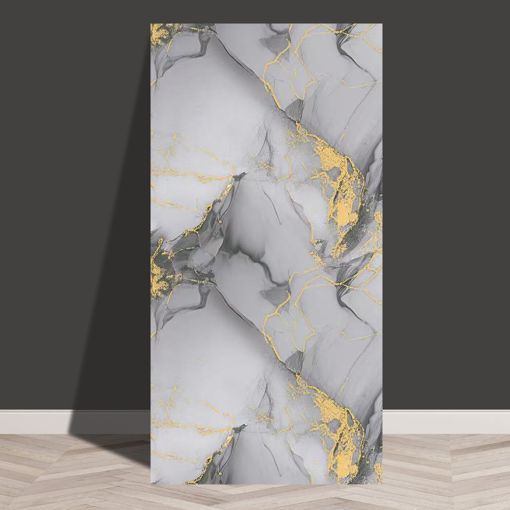 azulejos imitados mármol pegatinas de pared PVC placa de aluminio y plástico decoración papel pintado impermeable a prueba de humedad papel pintado autoadhesivo pegatinas de cocina