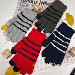 地攤貨源手套批發冬季防寒男女尾貨針織加絨加厚保暖觸屏手套廠家