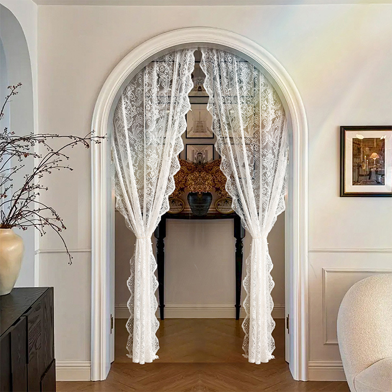Door Curtain Princess Wind Dream Gauze Curtain Balcony Living Room Study Dining Room White Window Screen Cross-border Wholesale Door Curtain Partition