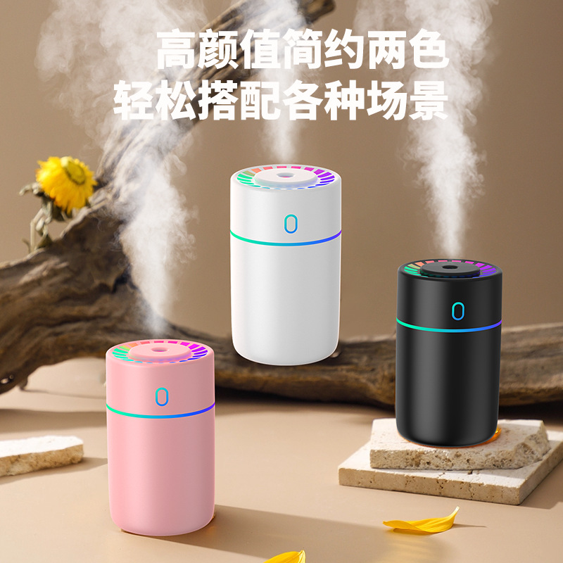 跨境新款幻彩灯加湿器 桌面七彩氛围灯大容量车载香薰usb加湿器