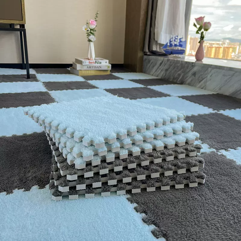 简约轻奢拼接地垫亚马逊跨境直供满铺地垫客厅卧室耐脏宝宝爬爬垫