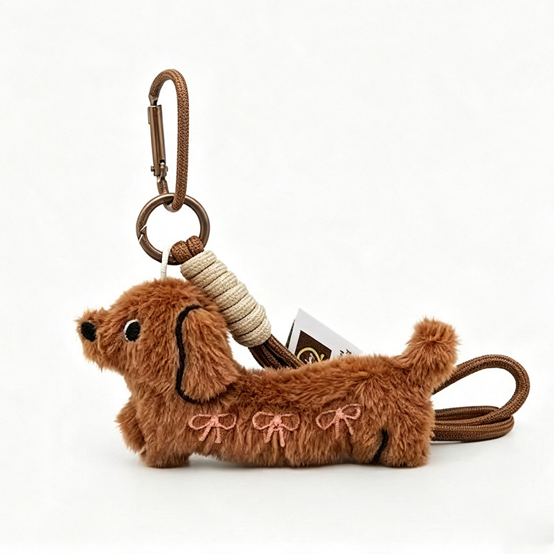 Colgante de Peluche Perro Salchicha Peluche Decorativo para Mochilas y Bolsos