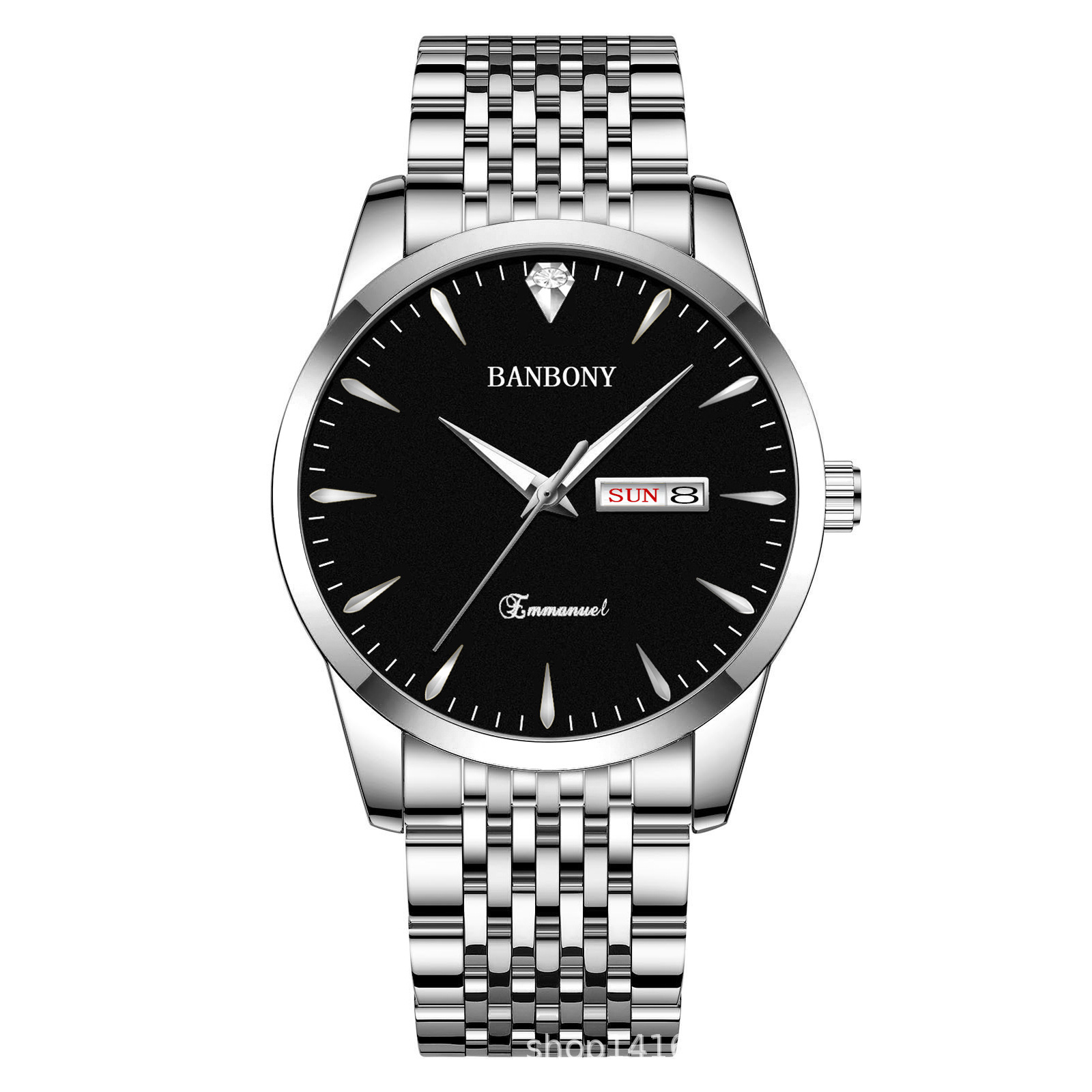 Silver belt black surface