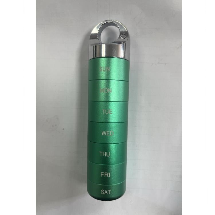 Caja de píldora de metal sellada impermeable al aire libre de primeros auxilios de aleación de aluminio botella de píldora en caja de píldora conveniente caja de píldora 7 días a la semana