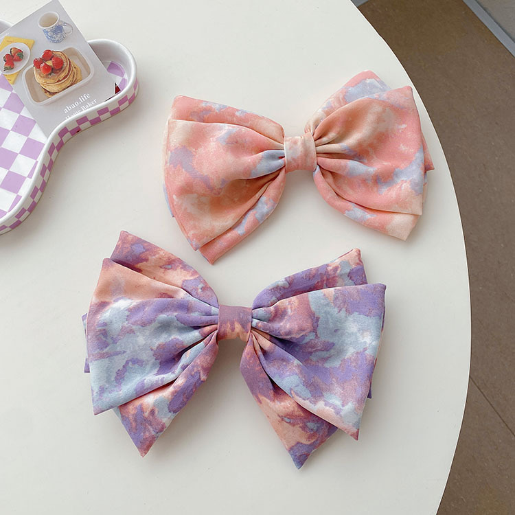 Women's Sweet Simple Style Printing Bow Knot Cloth Headwear Hair Clip display picture 10