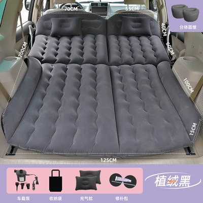 Vehicle-mounted inflatable bed: Folding Sleeping Mat Portable Travel - t-suv-black-split-pier