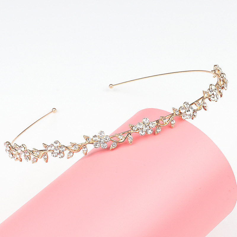 Floral Bridal Rhinestone Headband, Sparking Crystal Hair Accessory_voghion.com