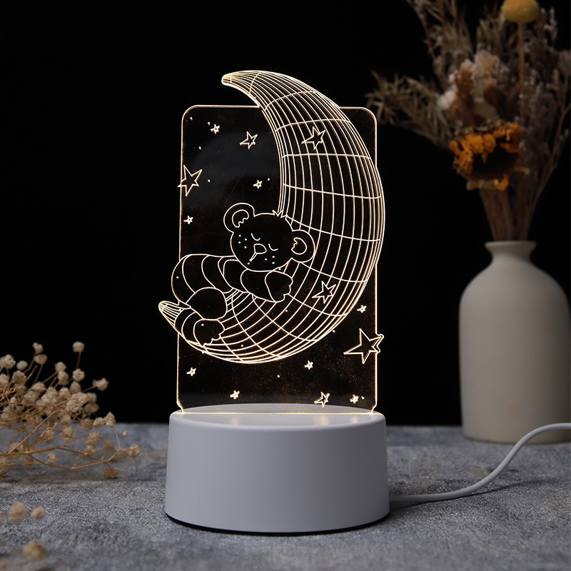 3D Nightlight Creative Cartoon Mini Table Lamp Bedroom Decorative Bedside Lamp Acrylic Gift Lamp 3D Nightlight Creative Cartoon Mini Table Lamp Bedroom Decorative Bedside Lamp Acrylic Gift Lamp