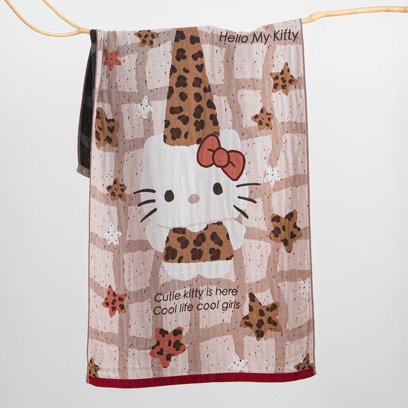 Pure Cotton Gauze Large Bath Towel Cartoon Design for Adults and Children, Class A, Extra Large, Suitable for All Seasons, All-Cotton Bath Wrap