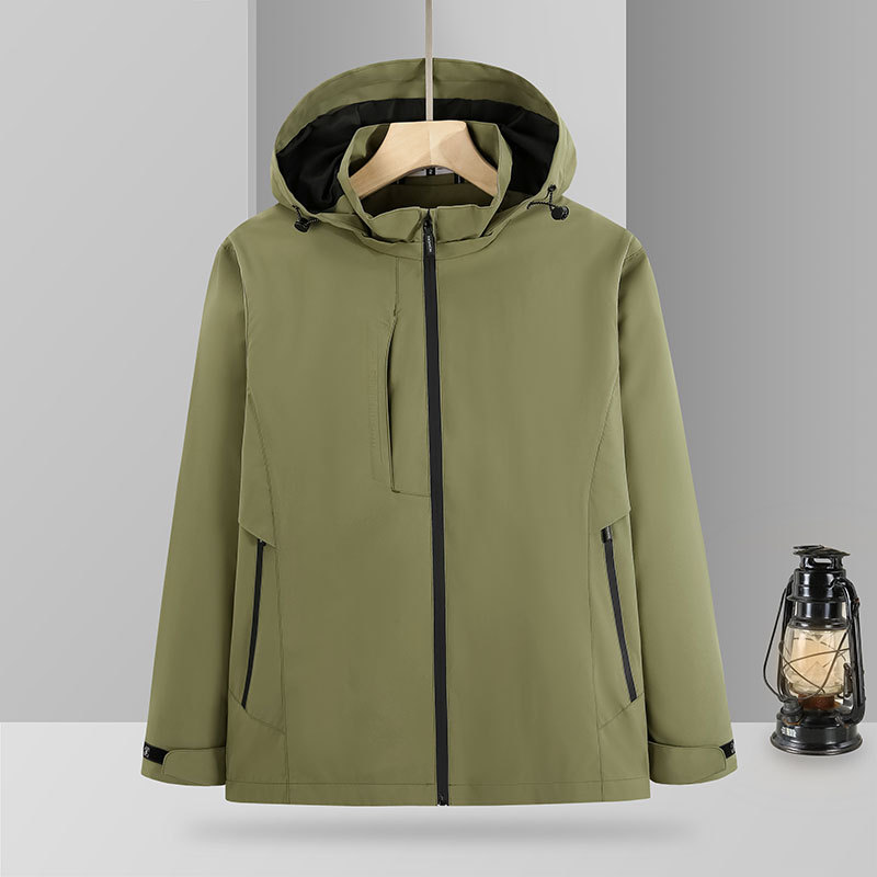 Chaqueta de alpinismo al aire libre para hombres y mujeres impermeable a prueba de viento Ropa de grupo de primavera y otoño Logotipo impreso Chaqueta de cáscara suave personalizada para todo el partido