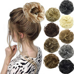 欧美款假发女发圈丸子头弹力绳蓬松自然发包卷发发髻发饰hair跨境