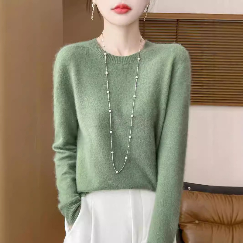 Seamless first-line garment sweater women's round neck pullover loose base shirt autumn and winter new solid color sweater women wholesale Seamless first-line garment sweater women's round neck pullover loose base shirt autumn and winter new solid color sweater women wholesale