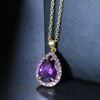 Fresh purple pendant, necklace, Korean style, simple and elegant design, suitable for import, wholesale