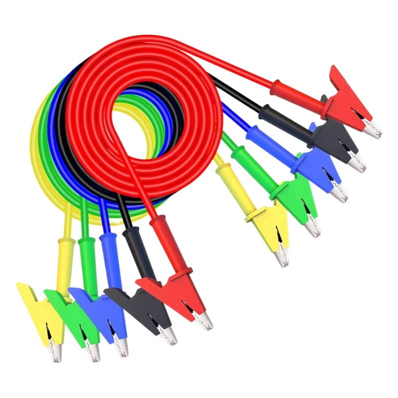 Cleqee трансграничная поставка крокодиловый зажим тестовая линия двуглавый медный зажим линия электропередачи пять цветов опционально P1024