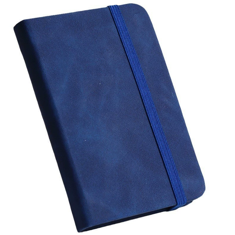 Waterproof A7 pocket notebook, portable mini journal with elastic closure