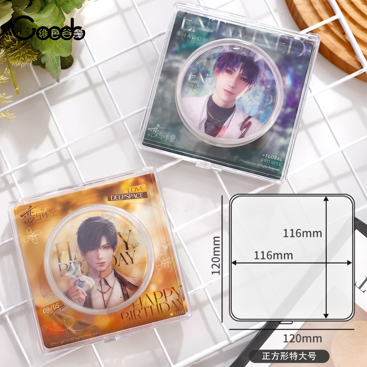 透明バッジ収納ディスプレイボックス、高透明アクリル製卓上整理ボックス、ポータブル