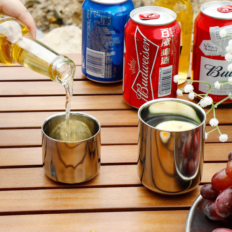 不锈钢杯子双层201户外礼品家庭办公用啤酒牛奶保温杯