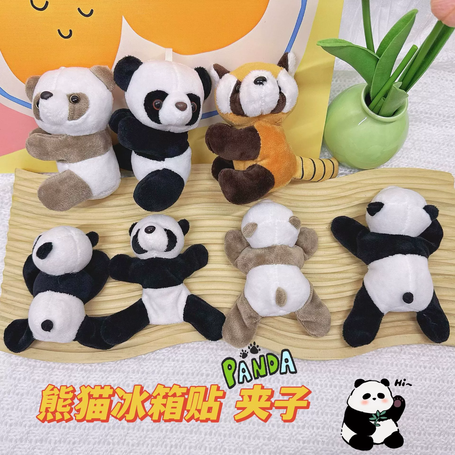 Творческий милый плюшевый панда наклейки на холодильник мультфильм магнитная наклейка для путешествий сувенир для дома милый декор маленькая панда