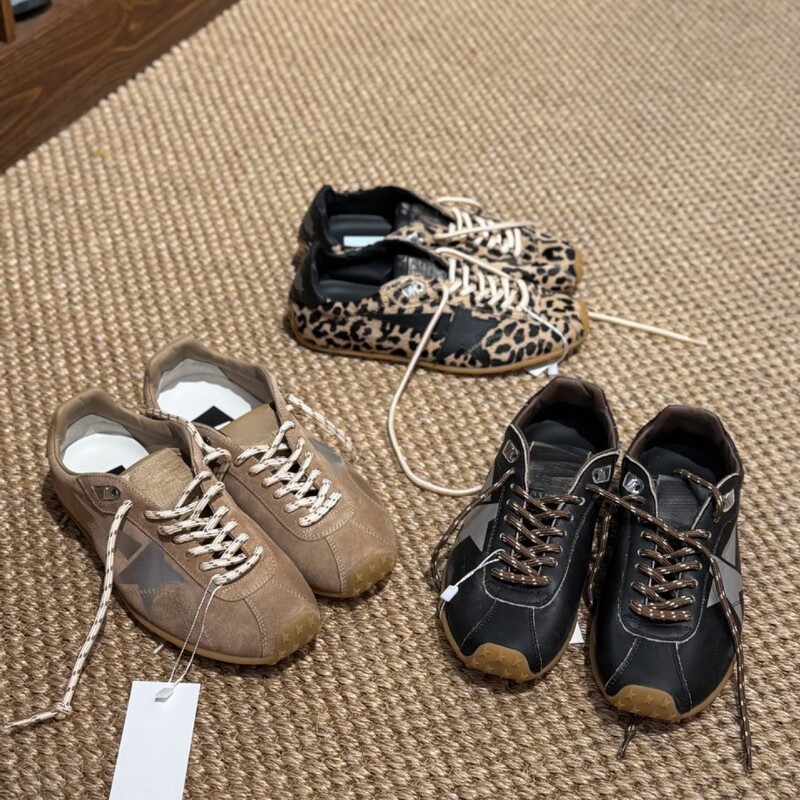 Genuine Leather Thin-Soled Sneakers for Women, Versatile Casual Sports Shoes, Retro Star-Patterned Distressed Shoes, German Training Shoes for Women Genuine Leather Thin-Soled Sneakers for Women, Versatile Casual Sports Shoes, Retro Star-Patterned Distressed Shoes, German Training Shoes for Women