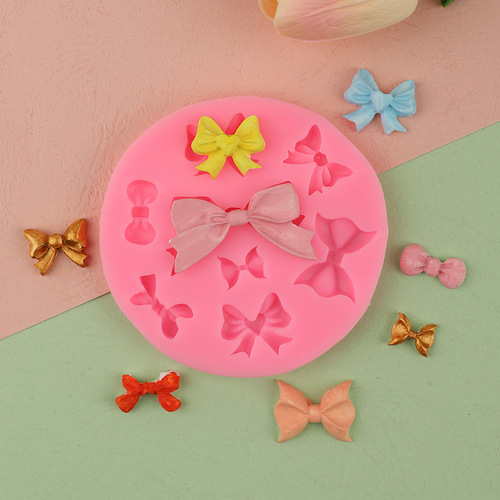 Big and small bow tie mold silicone mold, cake chocolate handmade soap mold, silicone soft clay, three-dimensional fondant