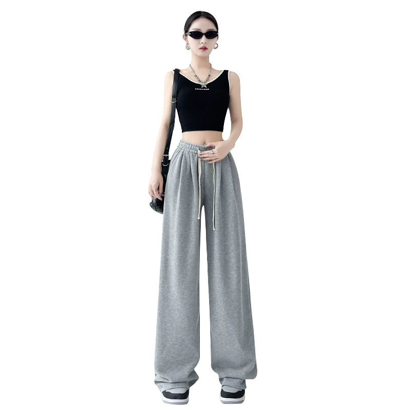 Поясно-штаны Spring свободного кроя, американский стиль с завышенной талией, для подростков, обычная и удлинённая длина