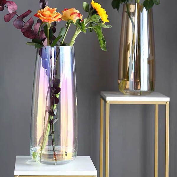 Glass transparent big flowerpot for living room