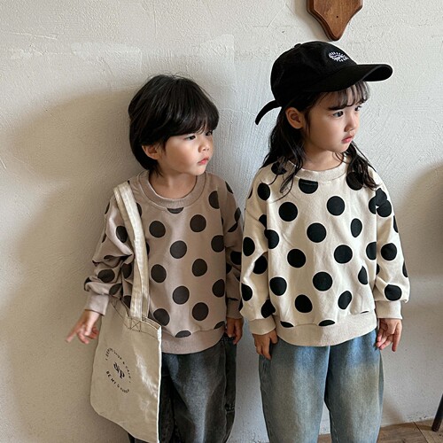 Children's sweatshirts boys long-sleeved autumn clothes  new spring and autumn style polka dot little girls tops baby clothes