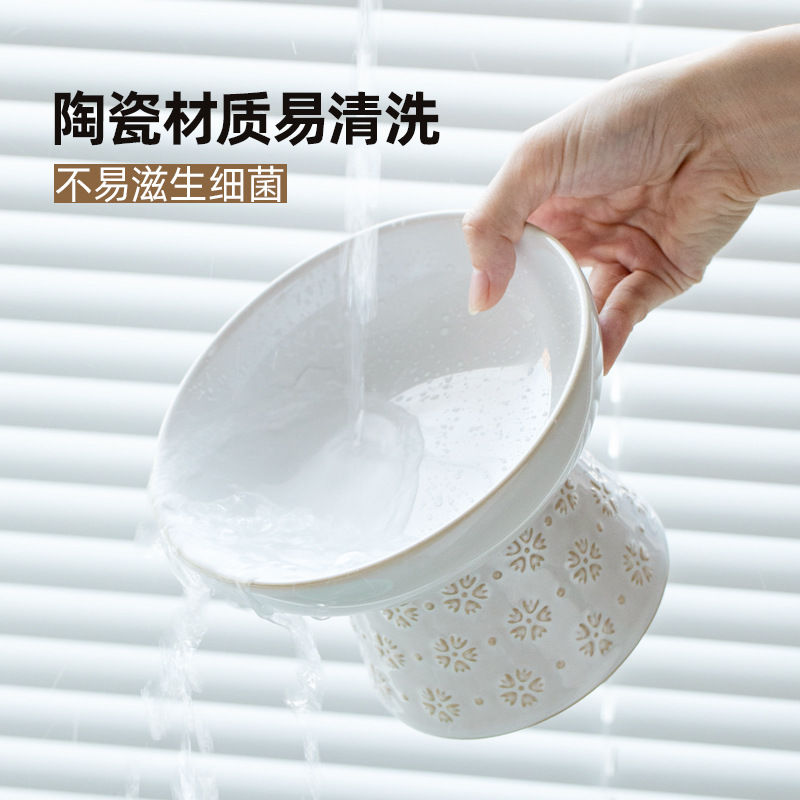 Cerámica de cerámica para mascotas cuello cervical, tazón para gatos, tazón para gatos, tazón de agua potable de alta capacidad, tazón de grano, exportación transfronteriza