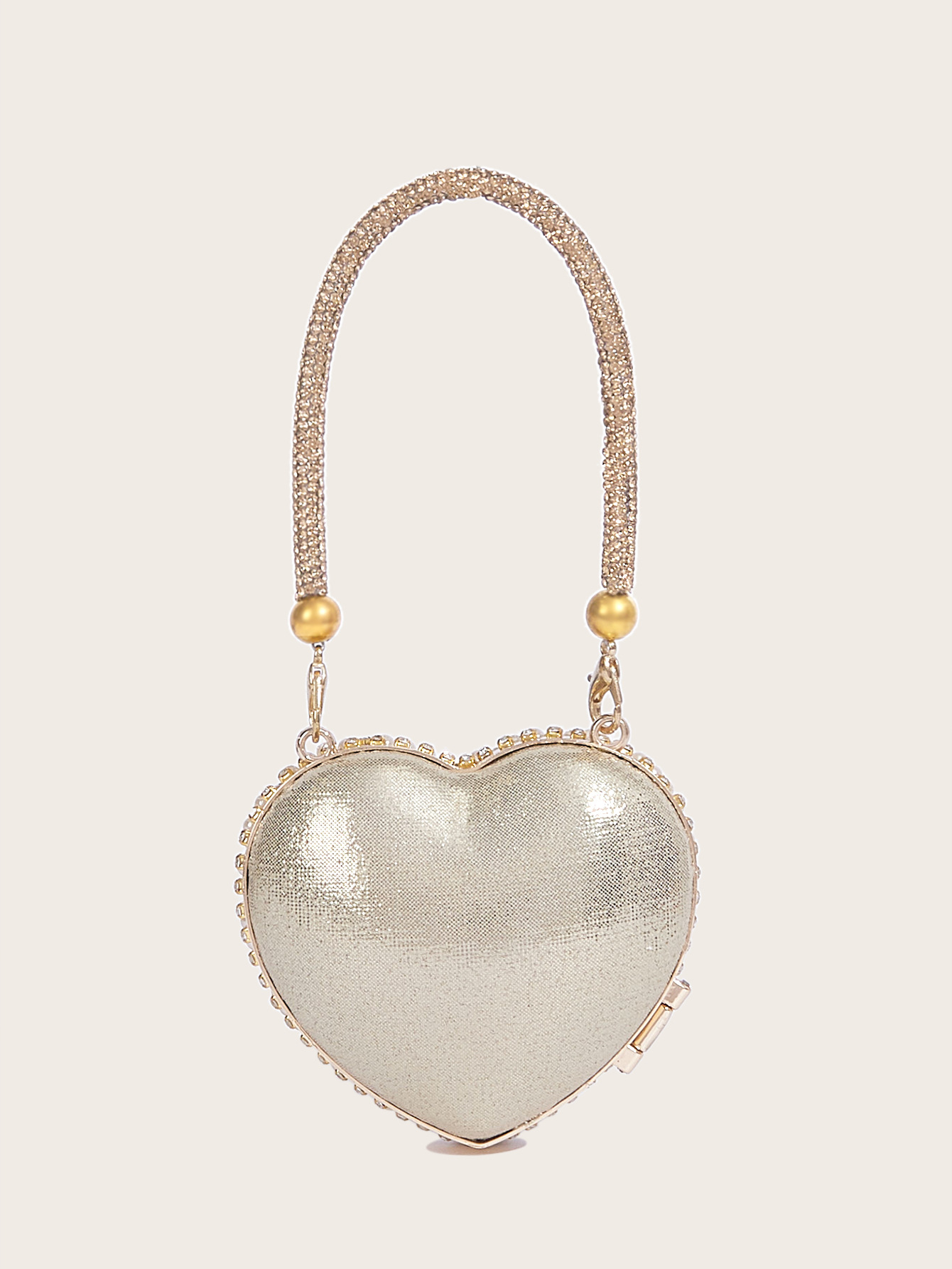 Magnetic Buckle Closure Type Polyester Geometric Heart-shaped Evening Bags