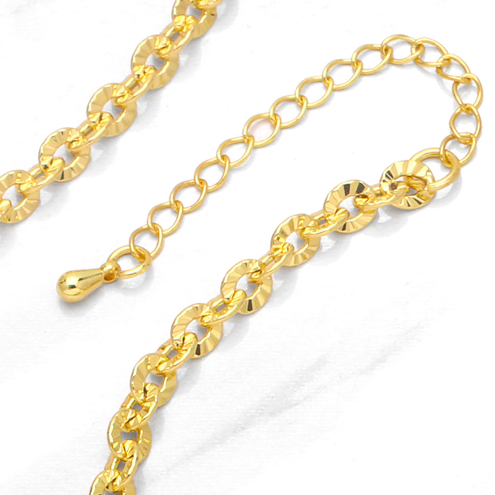 Simple circle chain Copper 18K Gold-plated necklace bracelet