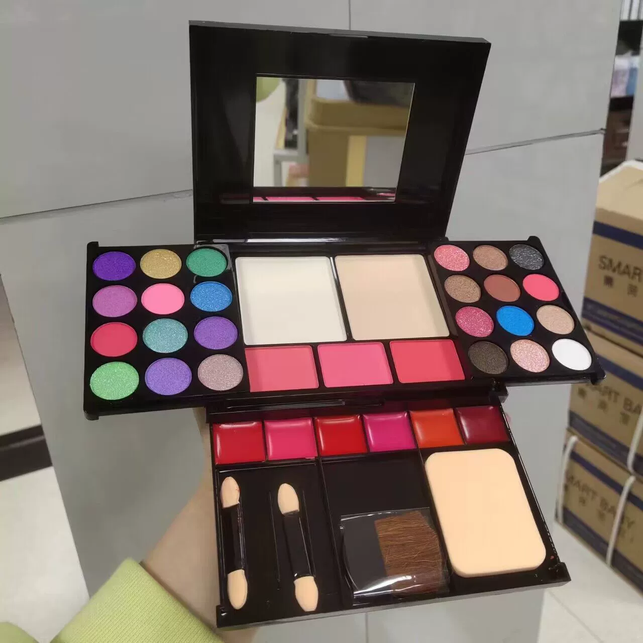 Elf детская сценическая пудра для макияжа коробка 24 цвета пластина для макияжа костюм тени для век Румяна пудра торт комбинация для производительности