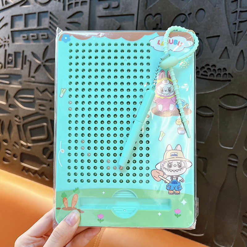 创意卡通动物大号286珠磁吸钢珠画板钥匙扣趣味解压学生玩具挂件|undefined