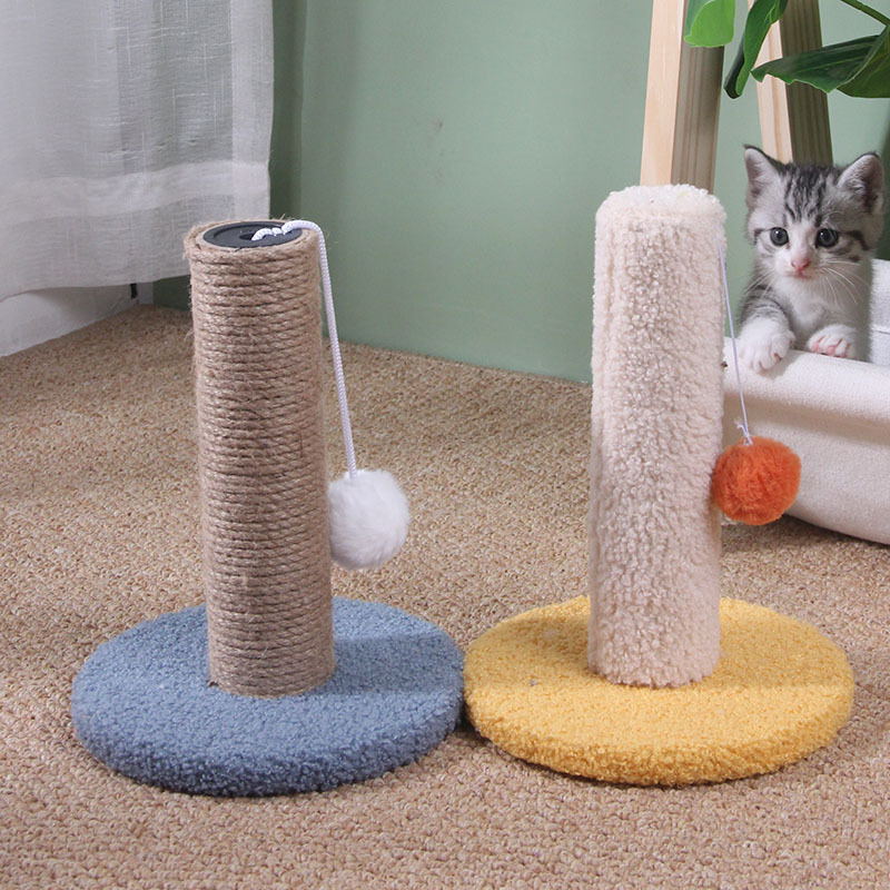 Venta directa de fábrica de una sola columna, marco de escalada para gatos pequeños, garra de pulido de gato, placa de garra de gato trepadora, sin migajas, juguetes para gatos, auto-alivio