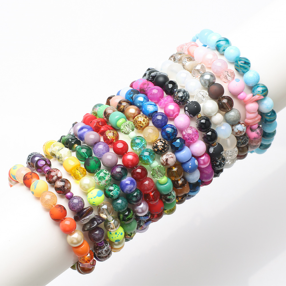 185g Weight Beads Jewelry Making Type Diameter 8mm Jewelry Making Size DIY Jewelry Accessories Classification 1 Set Quantity Glass Material Irregular, Round Pattern Plating Design Simple Style Style 1 Set Diameter 8mm Glass Irregular Round DIY Jewelry Accessories Beads 1