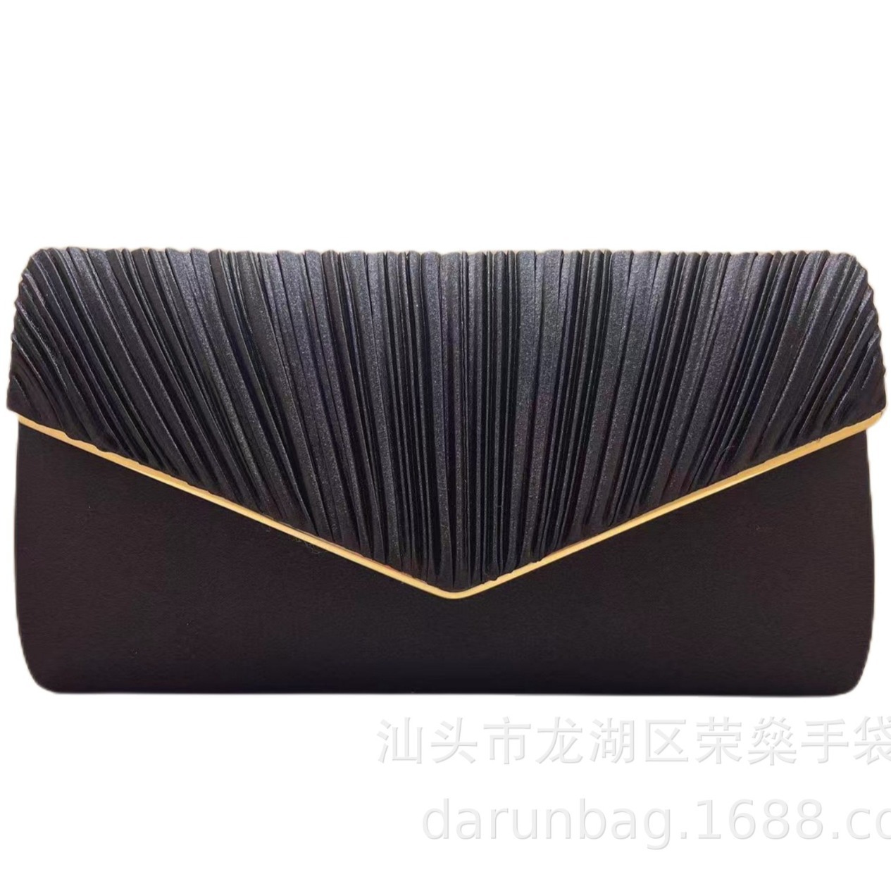 Comercio electrónico transfronterizo Estilo japonés Hardware plisado europeo y americano Bolsa de banquete Bolsa de vestir Bolsa de embrague Bolsa de noche Bolsa de fiesta avanzada