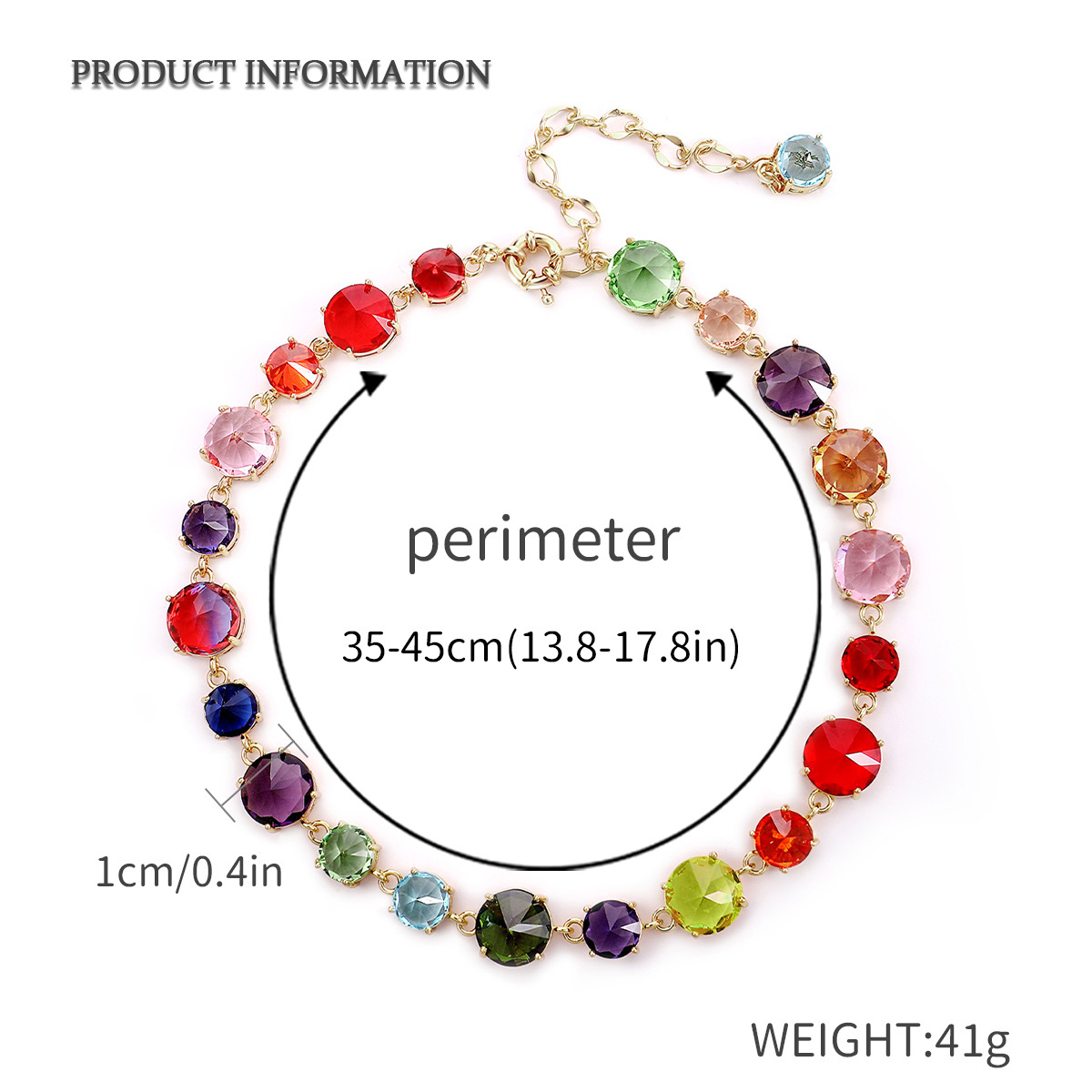 Fashion Round Copper Inlay Zircon Necklace 1 Piece