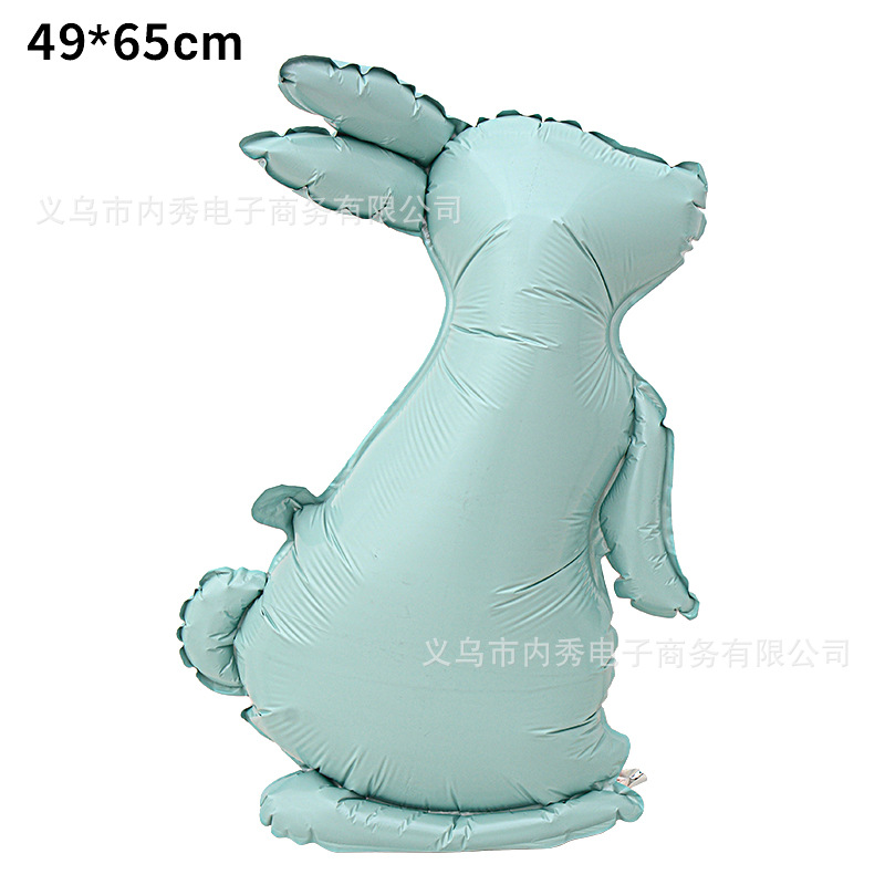 Pascua globo tridimensional base de pie globo de aluminio gran conejo huevo forma tema decoración