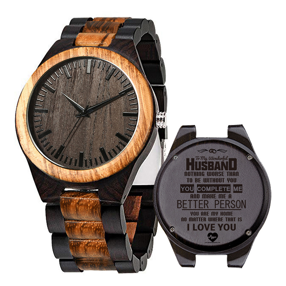 Wholesale Fashionable Classic European and American Large Dial Men's and Women's Couple Quartz Watches Cross-Border Hot Selling Retro Wooden Watches