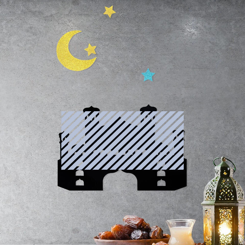 Fiesta del Oriente Medio decoración de pared fiestas de la luna fiestas de la atmósfera del hogar diseño de ventanas de castillo estrellas DIY no tejido puerta pegatinas image 3