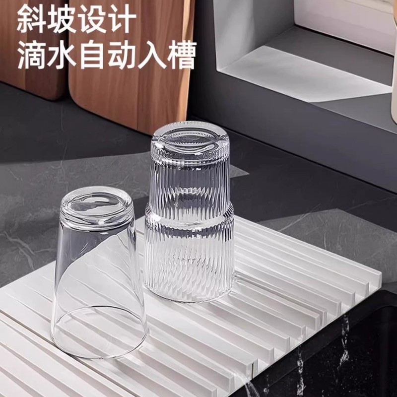 新しいキッチン折りたたみ排水マットプレースマット断熱マット火傷防止マット滑り止めマットキッチンカウンタートップ正方形排水マット|undefined
