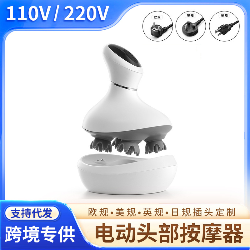 110V220V American, British and European Electric Head Massager Vibrating Pinch Waterproof Charging Multi-Functional Scalp Relaxation