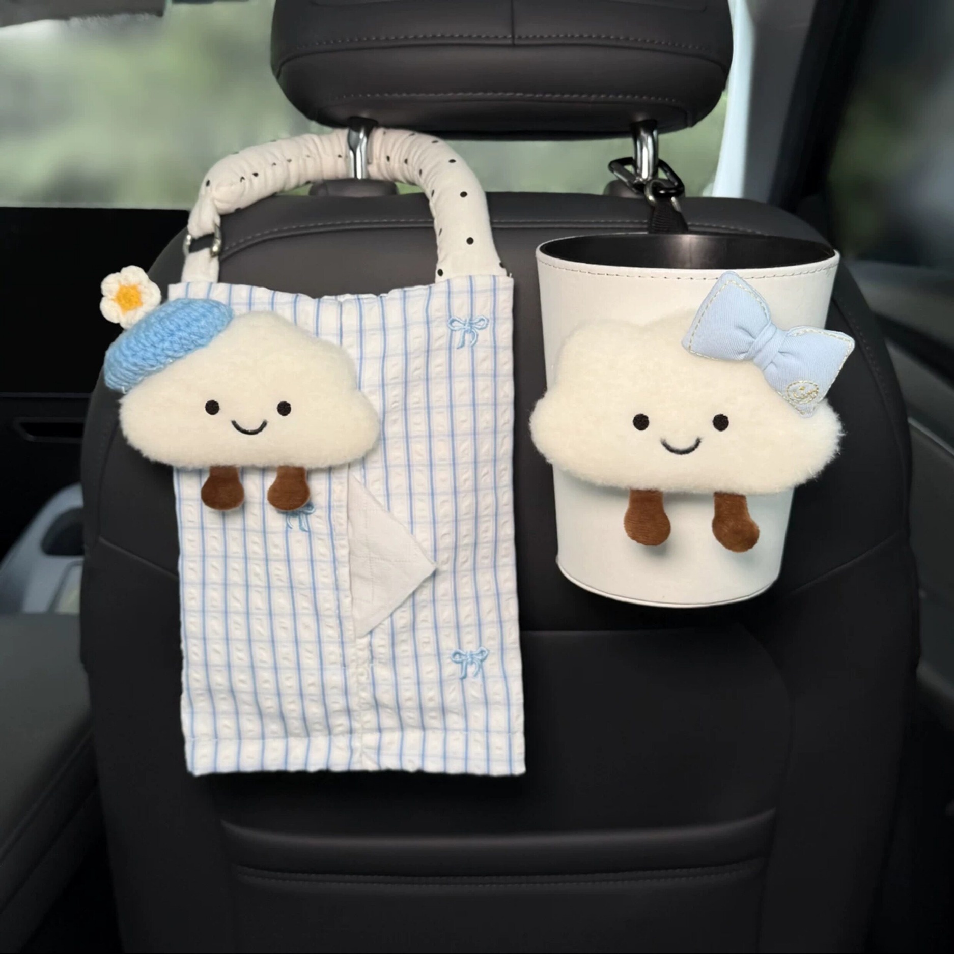 Car-mounted tissue box and trash bin 2-in-1, hanging bag for car interior, 2026 new model, high-end and practical