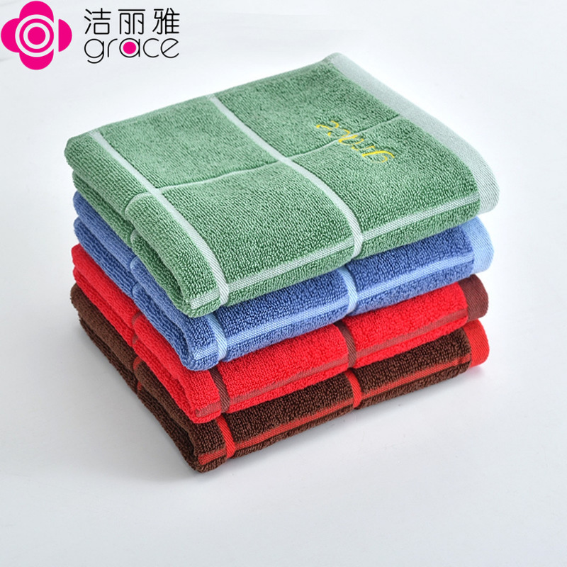 Jialiya Plaid Towel Xinjiang Pure Cotton Towel Face Washcloth Men and Women Face Washcloth Plaid Towel 6300-1A