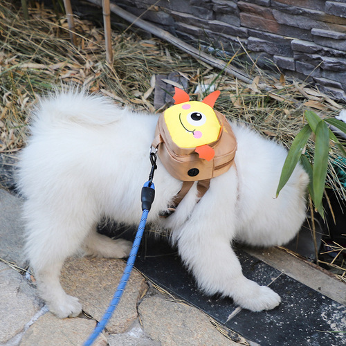 New pet bag, pet out walking dog snack bag, dog bag, dog self-made backpack, can hang leash
