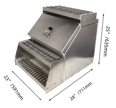 Cross-Border Hot Selling 23inch Truck Pickup Truck Aluminum Step Tool Box Step Storage Box Tool Box (Repair kit) - over-the-door-step-storage-box-232825