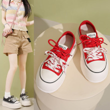 时尚厚底增高帆布鞋女百搭小白鞋2025春新款ins韩版潮流休闲板鞋