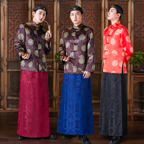 Men's Qing Film prince cosplay costume male Shanghaimaster boss landlord qing dynasty emperor performance long gowns and mandarin robes