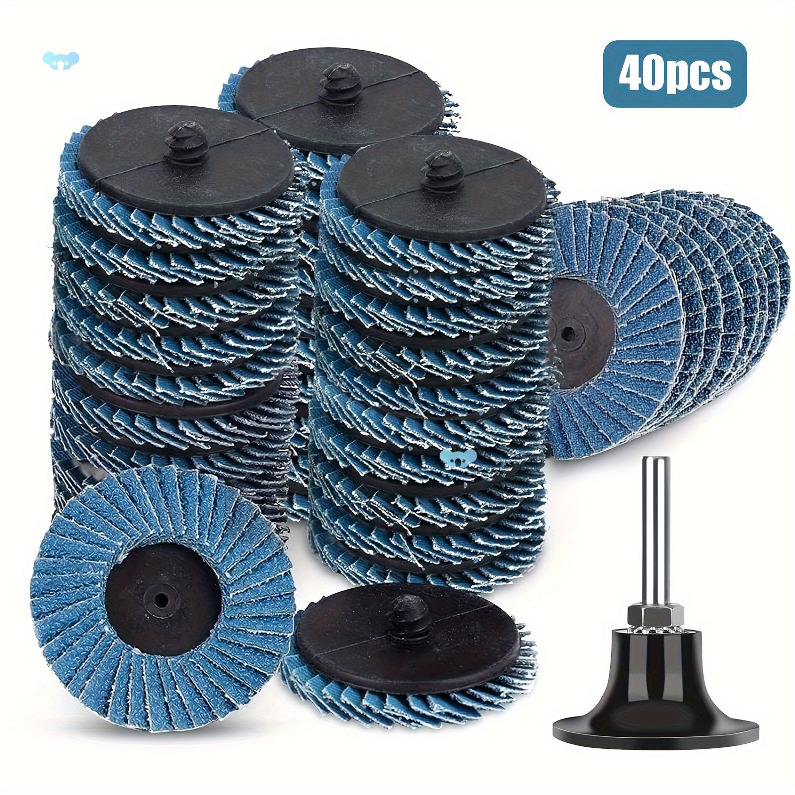 40pcs 2 Inch Quick Change Flap 40/60/80/120 Grit with 1/4